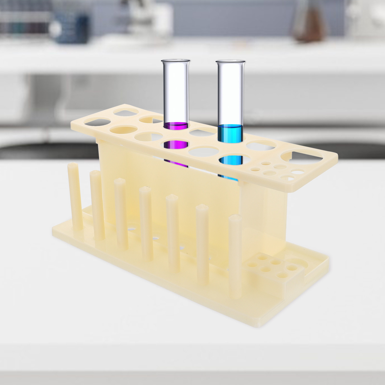 Lab Equipment - رفوف أنابيب الاختبار الخشبية، حامل رفوف