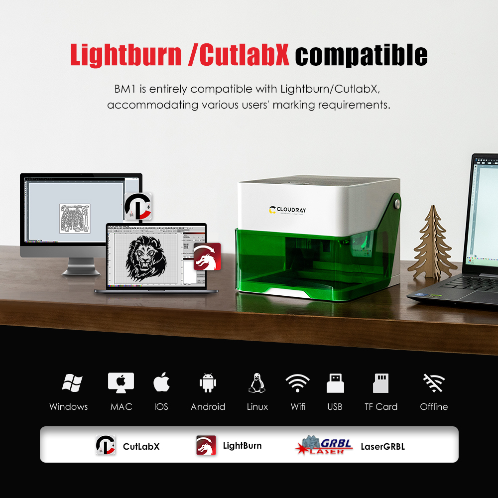Cloudray 5000mw CNC آلة الحفر  - مراجعة Fiber Laser Marking Machine 30W وسعره