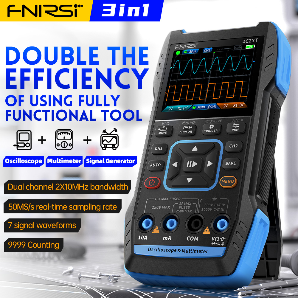 جهاز راسم ذبذبات رقمي 3 في 1 ط - مراجعة Fnirsi Digital Oscilloscope Handheld وسعره